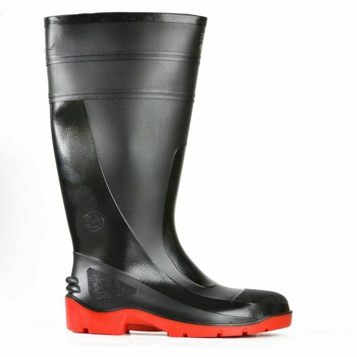 Black Mens Size 13 Plain Toe Waterproof Rain Boots NonSlip Rubber Toe Gumboots 