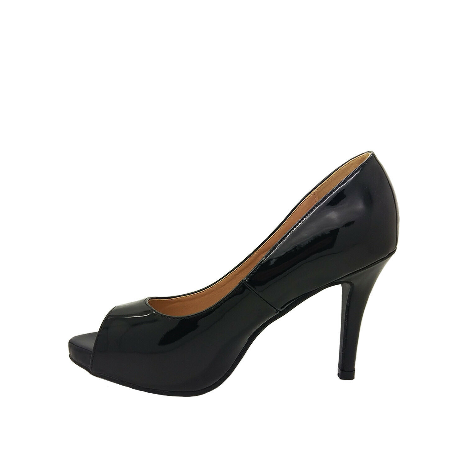 Ladies No Shoes Topsy Patent Peep Toe 