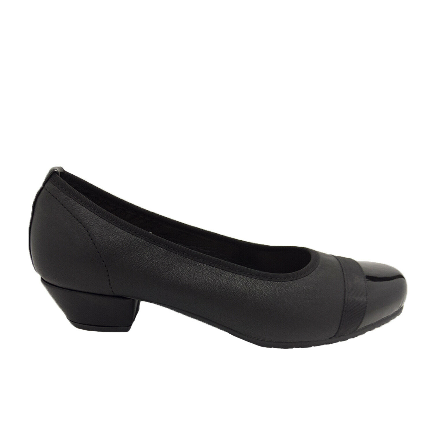 Ladies Shoes Jemma Hybrid Court Slip On Leather Low Heel Work Shoe Size ...