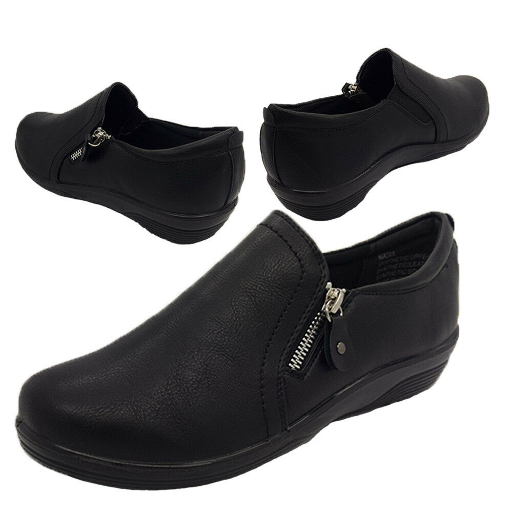 Ladies Shoes Bellissimo Nadia Work Shoe Slip On Black