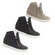 Ladies Shoes NoShoes Royal Casual Ankle Boot Zip side Hidden Wedge