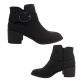 Bellissimo Monica Ladies Boots Ankle Zip Up Work Dress Boot Waxy Upper 