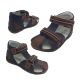 Boys Shoes Grosby Bobby Navy/Brown Leather Hook and Loop Sandals Size 5-10 New