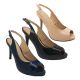 Ladies No Shoes Tippy Patent Peep Toe Slingback Stiletto High Heel Size 6-10 