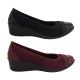 Bellissimo Sahara Ladies Shoes Slip On Dressy Wedge Patent Toe Lightweight 