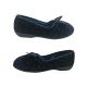 Ladies Slippers Grosby Grace5 Slip on Textured Floral Navy Velour Sizes 5-10 NEW