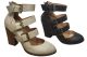 No! Shoes Ladder Ladies Shoes Heels Triple Buckle Zip Up Back Dressy