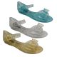 Girls Sandals Jellies Skittle Buckle Up Peep Toe Shoes Gold Silver Blue 11-4 Bow