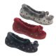 Ladies Slippers Winter Knitted Cosy Fluffy Trim Soft Spotty Outer Slipper
