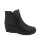 Jemma Abra Ladies Ankle Boot Wedge Soft Leather Upper Dual Zip Lined-Black-AU 6 EURO 37