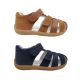 Surefit Alex Little Boys Sandals Leather Upper Toddler Back in Toe Cover Adjustable Flat