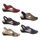 Bellissimo Angela Ladies Sandals Slingback Crossover Elastic Straps Soft Insole