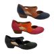 Step On Air Bonita Ladies Shoe Low Heel Dressy Retro Look 2 Toned Elastic Slip On