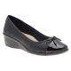 Ladies Shoes Bellissimo Bridgette Black Slip on Court Patent Toe Woven look -Black-9