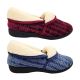 Grosby Camille Ladies Slippers Slip on Soft Patterned Velour Upper Fluffy Lined