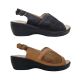 LeBonne Denise Ladies Shoes Sandals Summer Slingback Comfort Wedge Sole Snake Trim