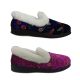 Ladies Slippers Panda Emille Fluffy Comfort Slipper Wider Fit Stitch Detail Velour 