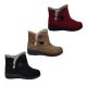Panda Eugenia Ladies Slipper Ankle Boot Furry Lined Button on Side Light Weight