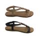 Bellissimo Fable Ladies Sandals Strappy Summer Slingback Flat Sole Metallic Trim