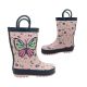 Jellies Flutter Girls Gumboots Wellies Pull On Loops Cute Butterfly Print