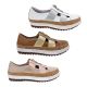 Bay Lane Galley Ladies Shoes Leather Summer Casuals Zip Close Multi Fit Insole