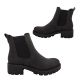 Bellissimo Hart Ladies Ankle Boots Elastic Sides Pull On Short Boot Chunky Sole