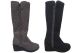 Ladies Boots No Shoes Ice Black or Grey Wedge High Boot with Fluff Size 6-11