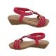 Bellissimo Kaia Girls Sandals Slingback Wedge Sole Dressy Glitter Shiny Trim 