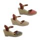 No! Shoes Lollypop Ladies Espadrilles Wedge Sole Closed Toe Buckle Strap
