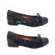Jemma Lucy Ladies Leather Flats Court style Patent Trim Floral Print Slip On