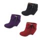 Ladies Boots No Shoes Lunge Zip Up Micro Wedge Boot Black Red Clearance 6-10  