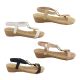 Bellissimo Maya Ladies Sandals Strappy Slingback Wedge Sole Metallic Trim