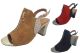 Ladies Shoes Step On Air Sari Microfibre Slingback Heels Open Toe Faux Zip