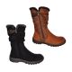 Bellissimo Noon Ladies Boot Mid Length Double Zip Fluffy Lined Rouched Leg