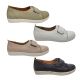 Jemma Piano Ladies Casual Shoes Soft Leather Upper Tab Close Flat Sole