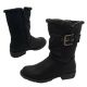 Girls Boots Bellissimo Frankie Black Boots Mid-Calf Zip Buckle Fur Trim