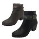Bellissimo Fern Ladies Shoes Ankle Boot Side Zip Snake Trim detail Mid Heel