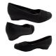Ladies Shoes Step on Air Ricky Wedge Court Work Shoes Toe Detail Black Size 9 