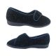 Grosby Rosie Ladies Slippers Rose Pattern Velour Tab Close Everyday Slipper