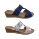Bellissimo Selena Ladies Sandals Slides Wedge Sole Slip On Adjustable Tab