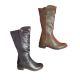 Ladies Boots No Shoes Silvia Black or Taupe Boot Elastic Back 3/4 Length 6-11
