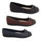 Ladies Shoes Bellissimo Leonie Ballet Flat Woven Look Patent Toe 3 colour US5-10