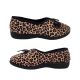 Grosby Valentine Ladies Slippers V-cut Leopard Velour Slip On Slipper 