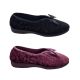 Grosby Veronica Ladies Slippers V Cut Velour Print Upper Slip On Solid Sole