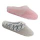 Ladies Slippers Grosby Madre Soft Fluffy Grey or Pink Mule Slipper Size 5-11