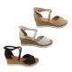 Bondi Winter Ladies Dress Sandals Crossover Ankle Strap Heel In Wedge Size 5-10