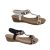 Bellissimo Araya Ladies Sandals Slingback Wedge Sole Diamonte Metallic Trim