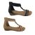 Bellissimo Emma Ladies Sandals Closed back Ankle Strap Wedge Sole Metallic Trim