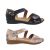 Step On Air Hack Ladies Shoes Sandals Flat Sole Close Back Print Cross Strap Adjust