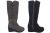 Ladies Boots No Shoes Ice Black or Grey Wedge High Boot with Fluff Size 6-11